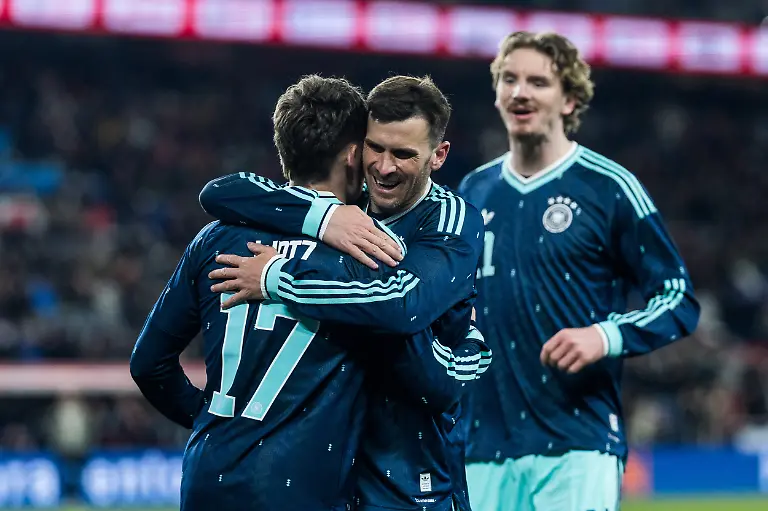 BASEL-SWITZERLAND-MARCH-27-Florian-Wirtz-Germany-17-celebrates-scoring-the-3-4-goal-during-the-friendly-match-between-Switzerland-vs-Germany-at-St-Jacobs-Park-on-March-27-2026-in-Basel-Switzerland