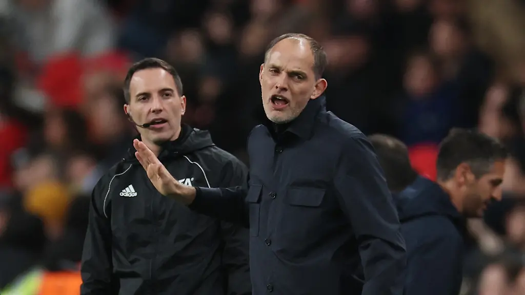 Soccer-Football-International-Friendly-England-v-Uruguay-Wembley-Stadium-London-Britain-March-27-2026-England-manager-Thomas-Tuchel-reacts-after-Uruguay-are-awarded-a-penalty-REUTERS-Toby-Melville