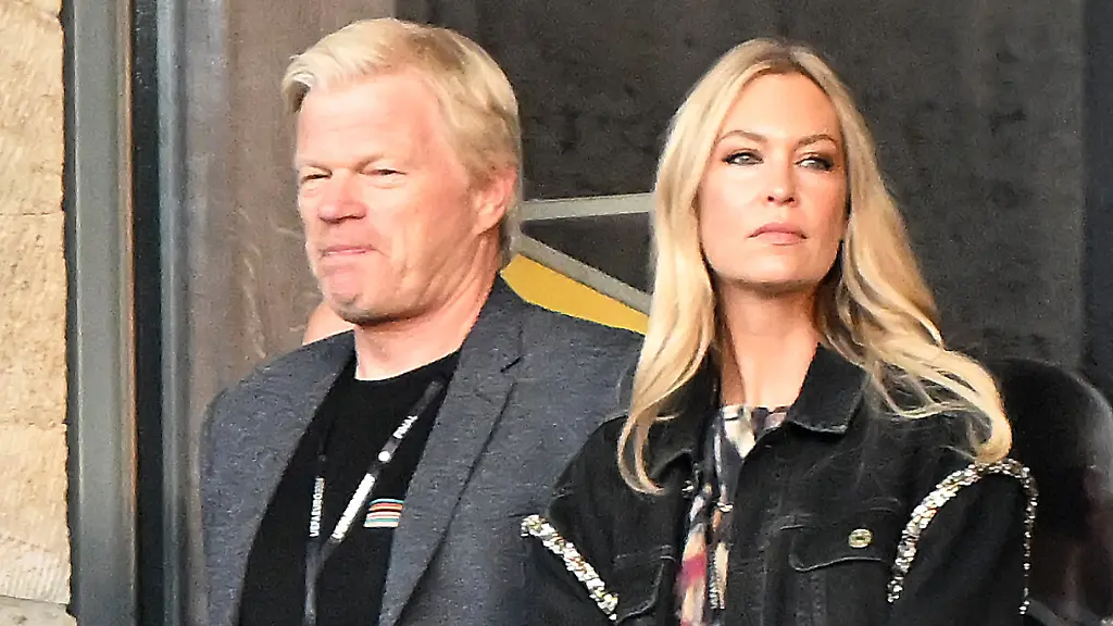 Berlin-Olympiastadion-14-07-24-GER-Herren-UEFA-EURO-2024-Finale-Spanien-England-Bild-Oliver-KAHN-mit-Ehefrau-Svenja-Only-for-editorial-use-UEFA-regulations-prohibit-any-use-of-photographs-as-image-sequences-and-or-quasi-video