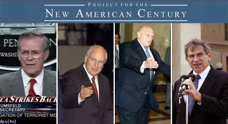 Zahlreiche-PNAC-Mitglieder-gehoeren-der-Bush-Regierung-an-Die-bekanntesten-sind-Donald-Rumsfeld-Verteidigungsminister-Richard-Cheney-Vizepraesident-Richard-Armitage-damals-Vize-Aussenminister-Paul-Wolfowitz-Vize-Aussenminister-heute-Praesident-der-Weltbank