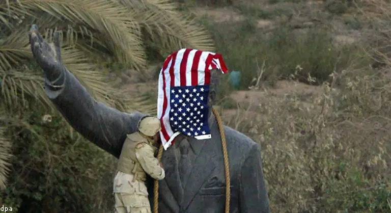 9-April-2003-US-Truppen-besetzen-die-wichtigsten-Punkte-in-Bagdad-Die-irakische-Hauptstadt-ist-in-den-Haenden-der-US-Armee