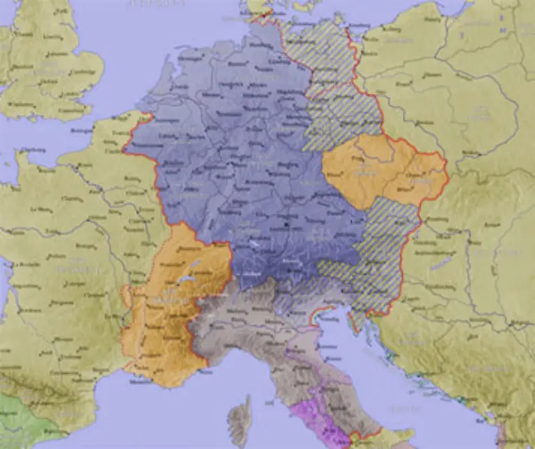 Das-Mittelreich-wurde-bald-zwischen-Ost-und-Westfranken-aufgeteilt-Karte-des-Reiches-um-1000-n-Chr-Im-Osten-entstand-zusammengesetzt-aus-verschiedenen-eigenstaendigen-Territorien-grob-das-was-spaeter-mal-Deutschland-heissen-sollte