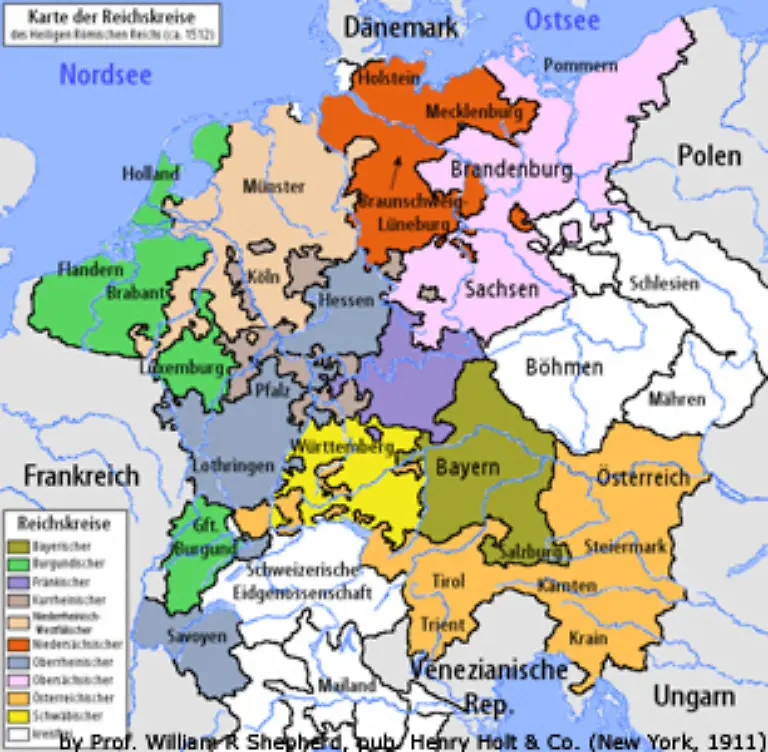 Darueber-hinaus-wurden-die-Reichskreise-neu-gegruendet-und-ein-Reichskammergericht-eingerichtet-Ein-Nationalstaat-wie-Frankreich-oder-England-wurde-das-Alte-Reich-jedoch-nie-Es-blieb-ein-staendisch-gepraegtes-Gebilde-mit-nur-wenigen-reichsweiten-Institutionen