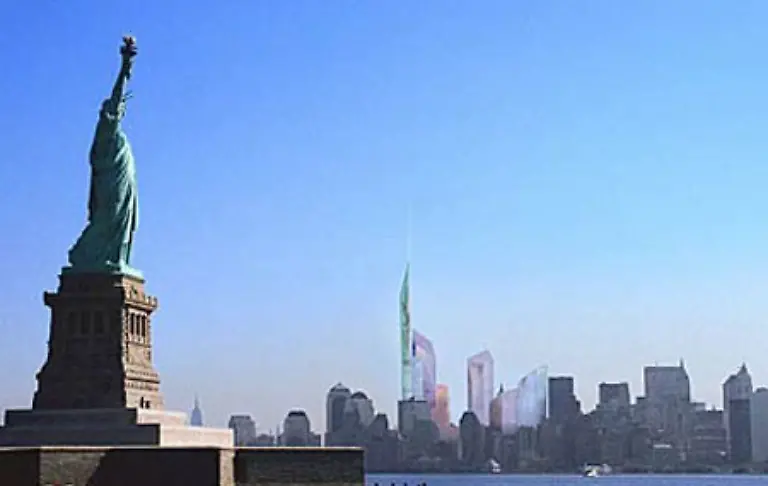 Seine-Vision-in-der-New-Yorker-Skyline-Die-Hoehe-von-1776-Fuss-541-Meter-soll-an-das-Jahr-der-amerikanischen-Unabhaengigkeitserklaerung-erinnern-Der-Entwurf-ist-jedoch-noch-nicht-ausgefeilt-genug-vor-allem-aus-kommerzieller-Sicht