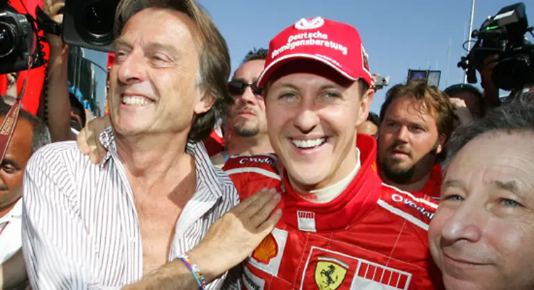 Das-Geld-ist-gut-angelegt-Michael-ist-jeden-Euro-wert-Er-zahlt-den-Preis-in-Siegen-zurueck-das-ist-ein-fairer-Deal-meint-Ferrari-Praesident-Luca-di-Montezemolo-der-Schumacher-mit-der-Formel-1-Rekordgage-von-35-Millionen-Euro-pro-Jahr-entlohnt