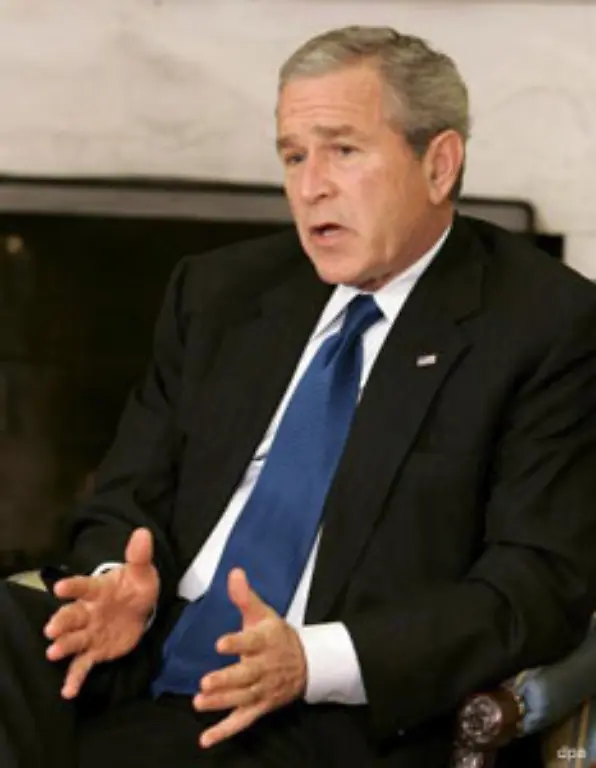 US-Praesident-George-W-Bush-zaehlt-Nordkorea-zur-Achse-des-Boesen-Er-verlangt-von-Pjoengjang-die-sofortige-Einstellung-des-Atomwaffenprogramms