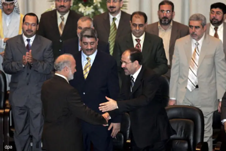 Praesident-Talabani-ist-Kurde-Ministerpraesiden-Al-Maliki-ist-ein-Schiit-und-Parlamentspraesident-Hasani-ist-ein-Sunnit-Und-dennoch-bekommt-die-Regierung-die-Gewalt-ihrer-Landsleute-nicht-in-den-Griff