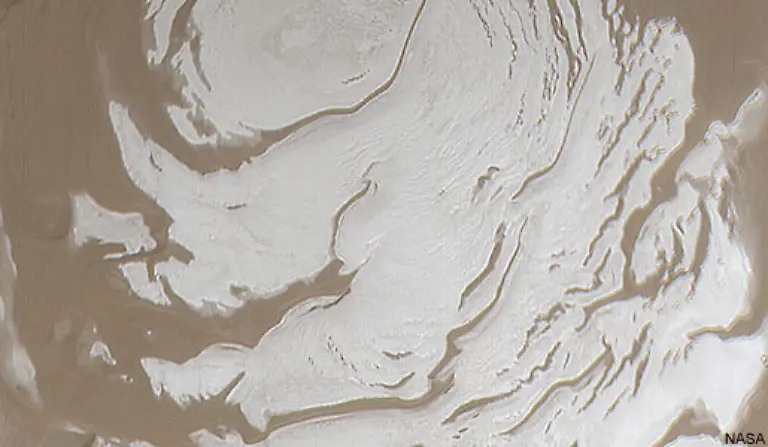 Am-23-Januar-2004-entdeckte-die-europaeische-Marssonde-Mars-Express-am-Suedpol-des-Mars-grosse-Mengen-gefrorenen-Wassers