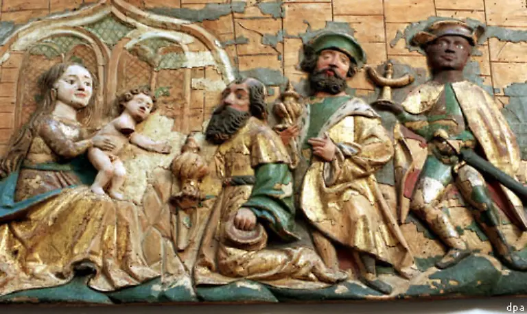 Ueblicherweise-wird-Balthasar-als-Schwarzer-dargestellt-was-gut-zur-Verkoerperung-der-drei-Erdteile-durch-die-heiligen-drei-Koenige-passt-Allerdings-geht-diese-Darstellung-vermutlich-auf-ein-Missverstaendnis-zurueck