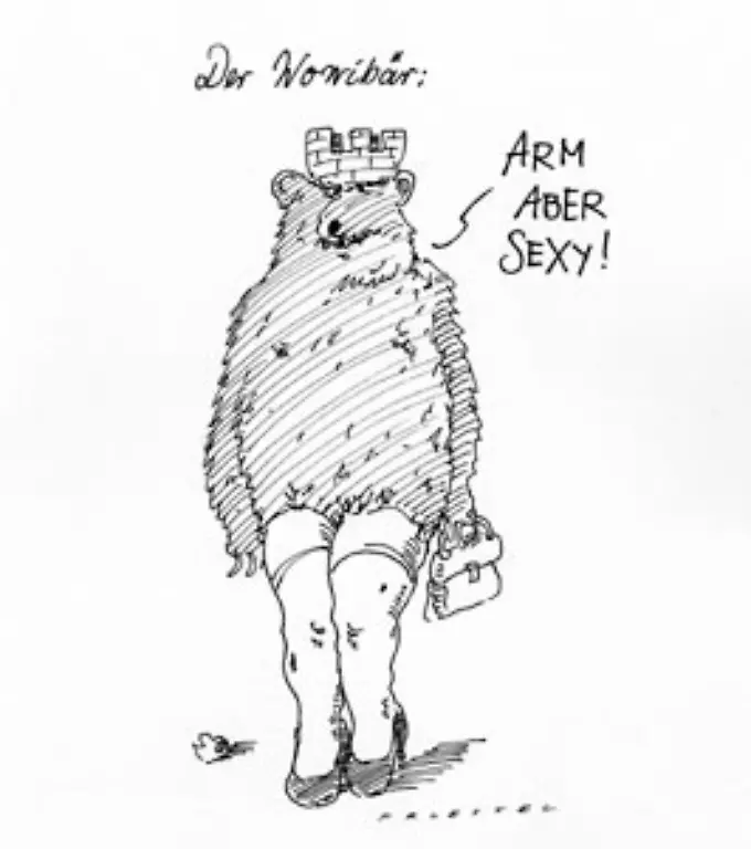 Eine-Karikatur-von-Andreas-Pruestel-ueber-den-Spruch-von-Klaus-Wowereit-Berlin-sei-arm-aber-sexy-kam-auf-Platz-3