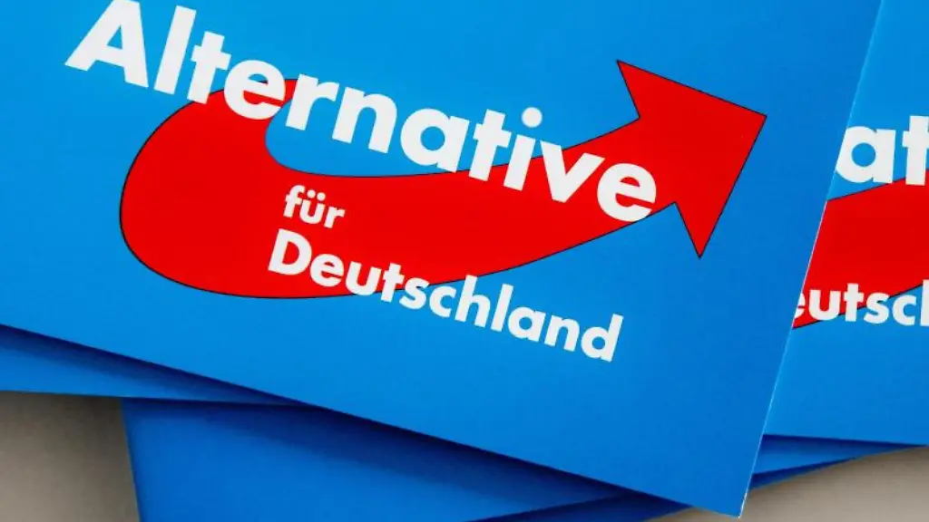 Das-Logo-der-Alternative-fuer-Deutschland-AfD-auf-dem-Landesparteitag-der-AfD-auf-Parteibroschueren