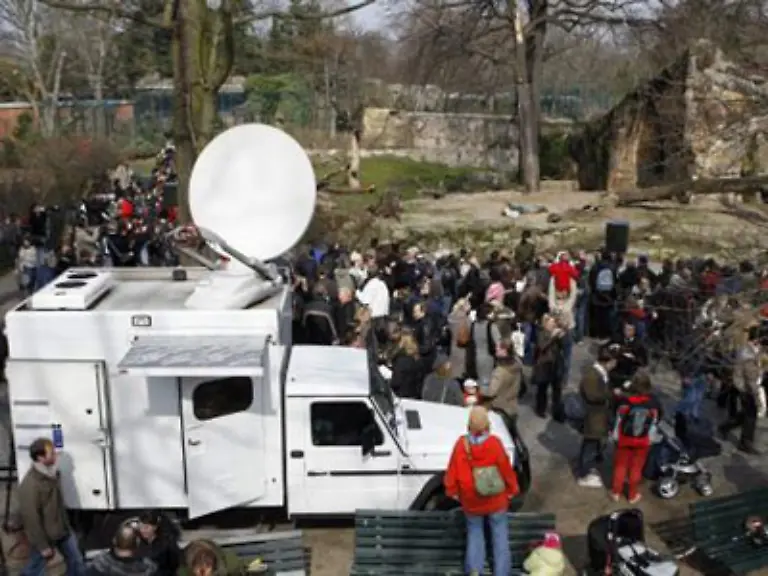 So-sah-es-am-Freitag-vormittag-aus-Journalisten-bringen-sich-in-Position-Rentner-sichern-sich-Plaetze-in-der-ersten-Reihe-der-Plueschtierverkaeufer-laechelt-in-Fotoapparate