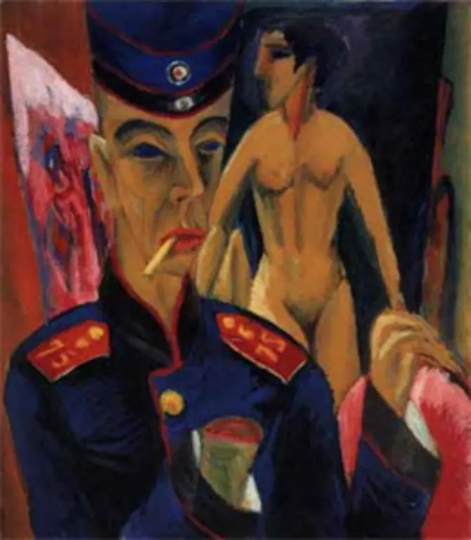 Ernst-Ludwig-Kirchner-Selbstbildnis-als-Soldat-1915