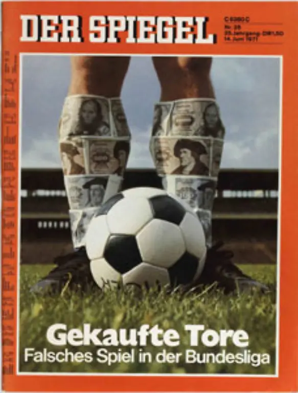 Spiegel-Titel-zum-bis-dato-schwaerzesten-Kapitel-des-deutschen-Profifussballs-1971-lieferte-Horst-Gregorio-Canellas-Praesident-von-Kickers-Offenbach-Beweise-dafuer-dass-in-der-Bundesliga-Spiele-gegen-Geld-verschoben-wurden