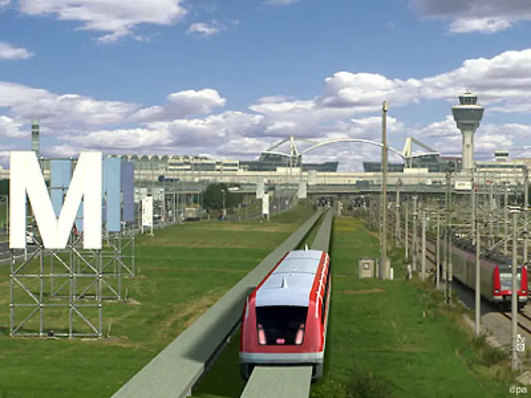 den-Muenchener-Hauptbahnhof-mit-dem-vor-den-Toren-der-Stadt-gelegenen-Flughafen-verbinden-Die-Trasse-sollte-vom-Stadtzentrum-in-einem-weiten-Bogen-ueber-den-Norden-der-Stadt-ins-Erdinger-Moos-verlaufen