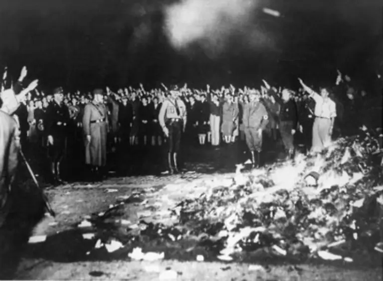 Am-10-Mai-folgt-in-Berlin-und-anderen-Staedten-die-bis-ins-Detail-geplante-und-als-Ritual-durchgefuehrte-Verbrennung-der-Buecher