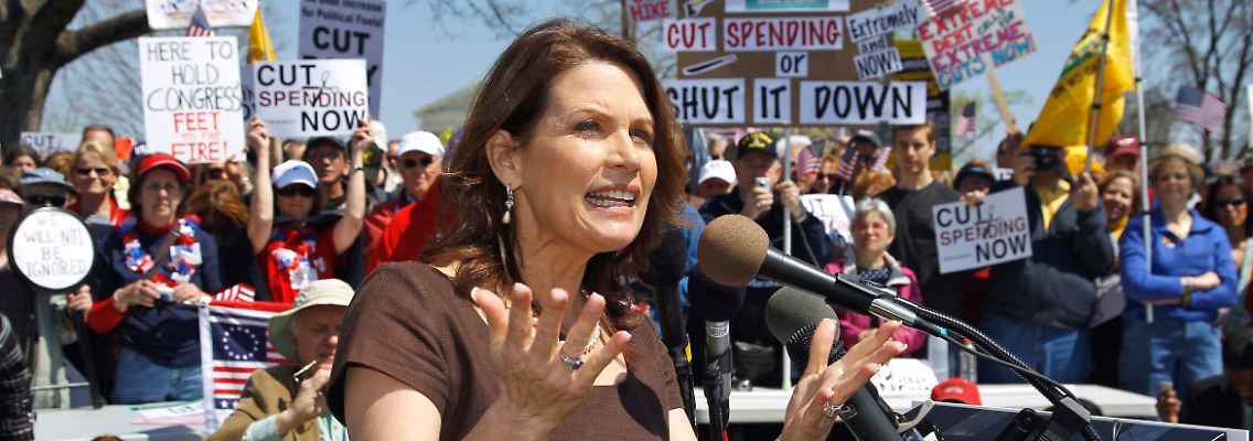 Die "Tea Party"-Abgeordnete Michele Bachmann ist auf einem Kreuzzug gegen den Staat.