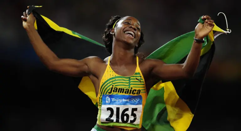 Vergoldet-100-Meter-Laeuferin-Shelly-Ann-Fraser-Jamaika