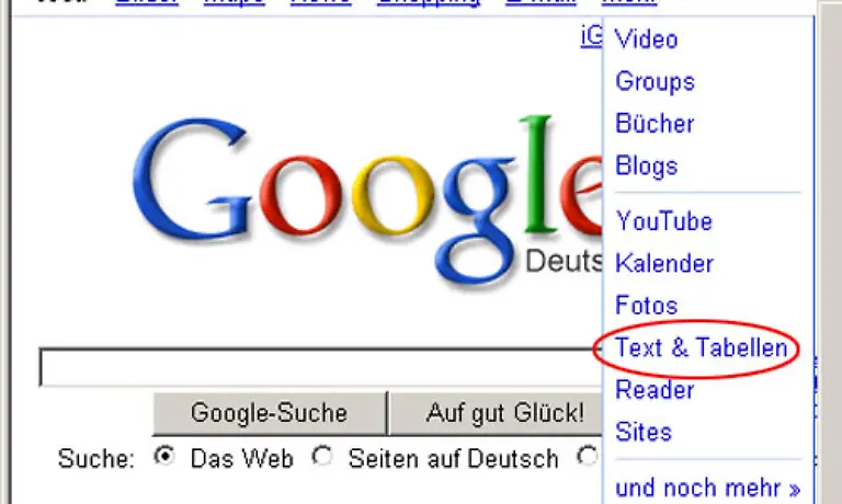 Der-Weg-zu-Google-Text-Tabellen-fuehrt-ueber-www-google-de-Dort-klicken-Sie-unter-Mehr-auf-Text-Tabellen