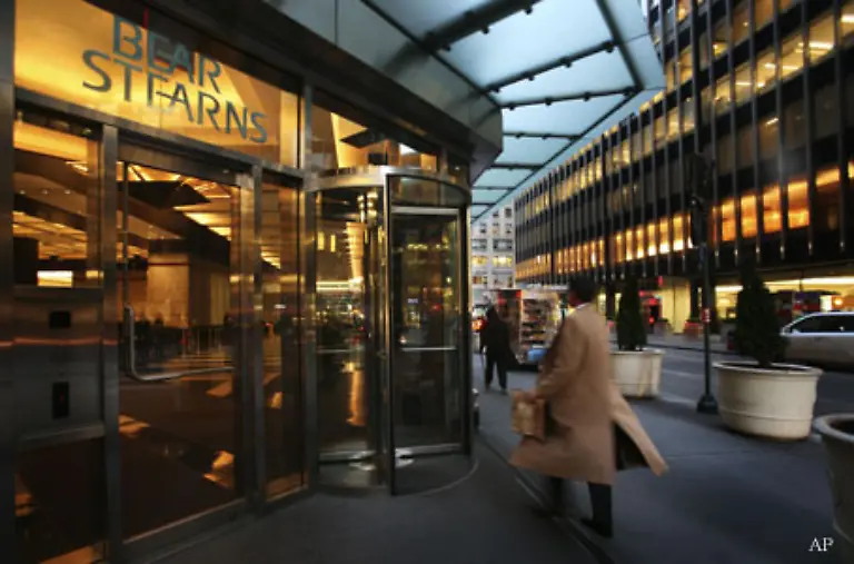 Die-drittgroesste-US-Bank-J-P-Morgan-Chase-uebernimmt-die-ins-Trudeln-geratene-Investmentbank-Bear-Stearns-ein-Vorbote-der-spaeteren-Erschuetterungen-an-der-Wall-Street