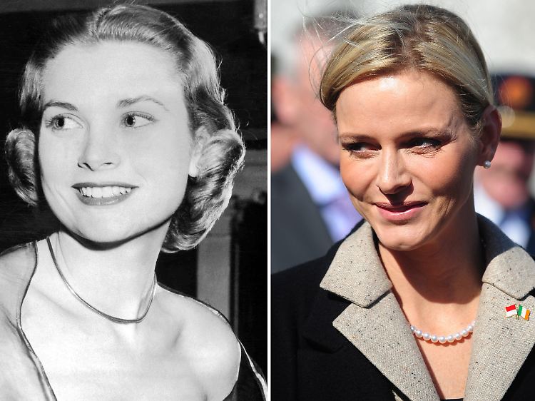 Die Kombo zeigt die amerikanische Schauspielerin Grace Kelly (undatiertes Archivfoto, l) und Charlene Wittstock.