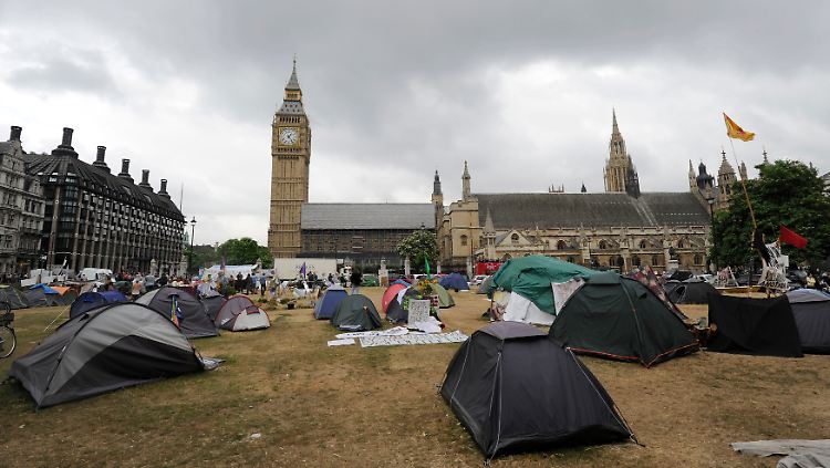 Das "democracy village" in London.