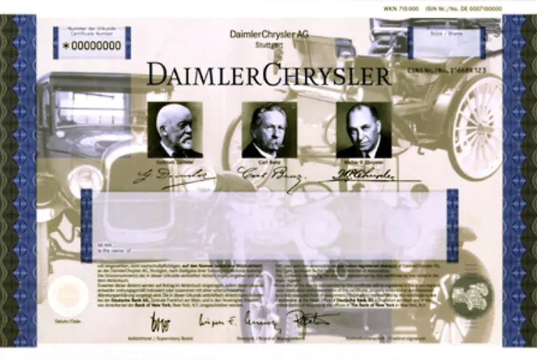 7-Mai-1998-Die-Daimler-Benz-AG-und-der-US-Autokonzern-Chrysler-geben-ihren-Zusammenschluss-bekannt-Die-Fusion-der-Autogiganten-wird-fuer-Daimler-Benz-zum-Milliardengrab