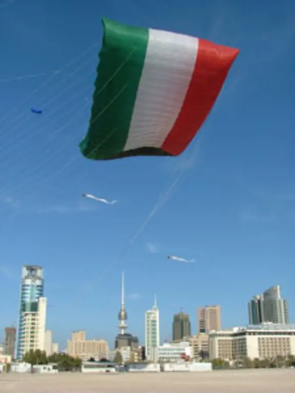 Groesster-Flugdrachen-Abdulrahman-Al-Farsi-und-Faris-Al-Farsi-Kuwait-stellten-einen-Drachen-mit-einer-Auftriebsflaeche-von-950-Quadratmetern-her-Flach-ausgelegt-hatte-er-eine-Gesamtflaeche-von-1019-Quadratmetern-Er-war-25-475-m-lang-und-40-m-breit