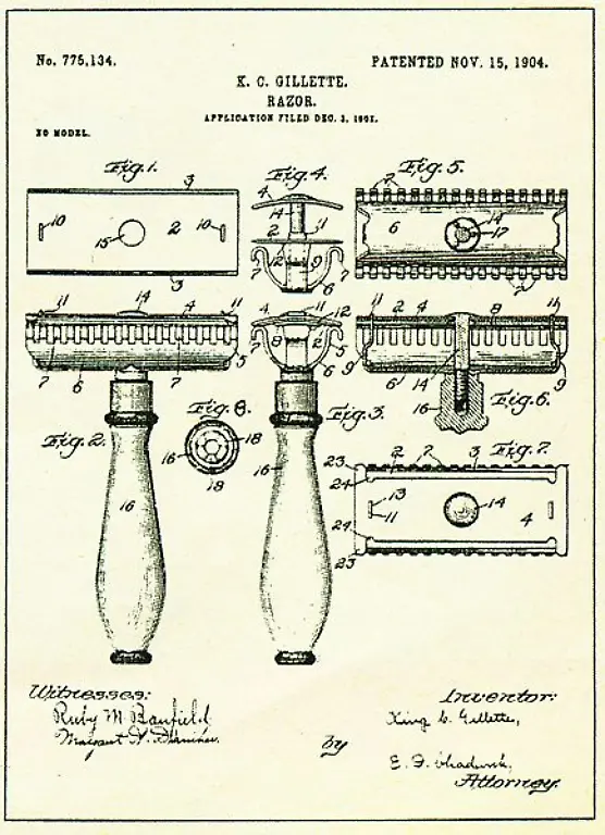 Rasierklingen-Patent-Gilette