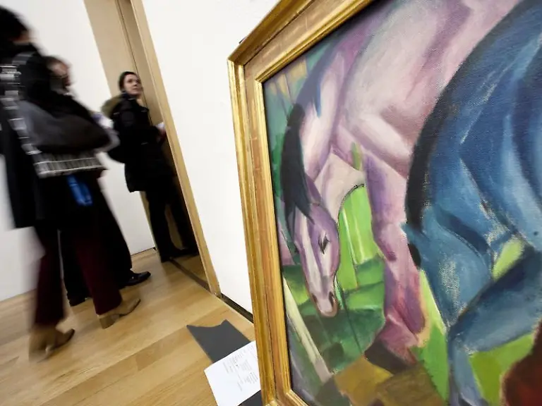 Zur-Ausstellung-in-Wiesbaden-gehoert-unter-anderen-Franz-Marcs-Stute-mit-Fohlen