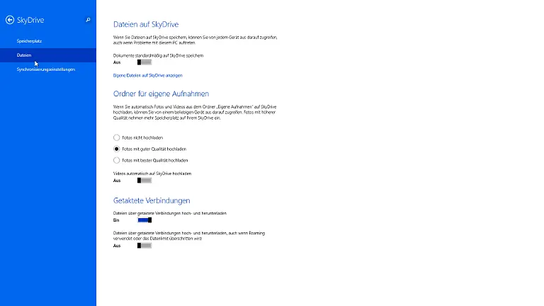 Skydrive-PC-Einstellungen