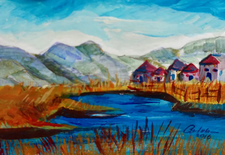 Al-Bihani-Houses-Reflected-in-a-Bay