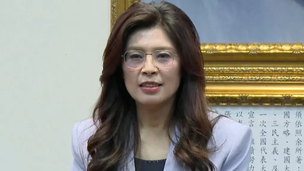 Das-Video-Standbild-zeigt-die-taiwanesische-Oppositionsfuehrerin-Cheng-Li-wun-vor-ihrer-Reise-nach-China-waehrend-sie-eine-Rede-im-Hauptquartier-der-Kuomintang-KMT-haelt