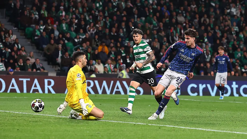 Kai-Havertz-of-Arsenal-scores-the-opening-goal-Sporting-v-Arsenal-UEFA-Champions-League-Quarter-Final-First-Leg-Football-Estadio-Jose-Alvalade-Lisbon-Portugal-07-Apr-2026Lisbon-Estadio-Jose-Alvalade-Portugal-EDITORIAL-USE-ONLY-No-use-with-unauthorised-audio-video-data-fixture-lists-club-league-logos-or-live-services-Online-in-match-use-limited-to-120-images-no-video-emulation-No-use-in-betting-games-or-single-club-league-player-publications