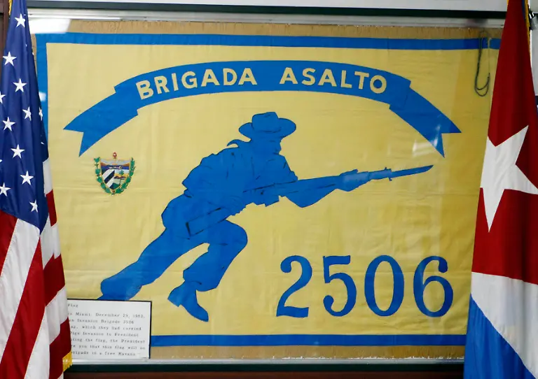 A-photo-taken-Thursday-Feb-3-2011-shows-the-battle-flag-on-display-at-the-Brigade-2506-Museum-in-the-Little-Havana-section-of-Miami-The-failed-Bay-of-Pigs-invasion-50-years-ago-this-weekend-forever-shaped-the-lives-of-the-Cuban-exiles-sent-by-the-U-S-to-fight