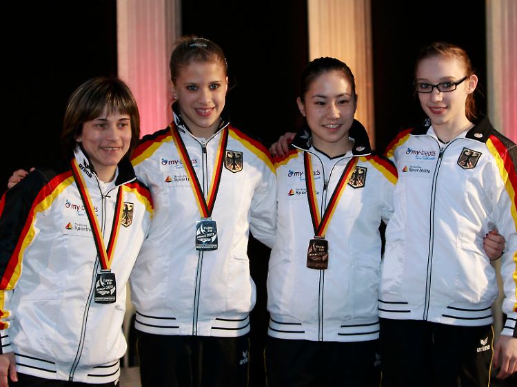 Überzeugende Bilanz: Die deutschen Damen erreichten drei Finals und gewannen drei Medaillen. Nur die erst 15-jährige Nadin Jarosch (r.) verpasste bei ihrem EM-Debüt einen Endkampf knapp.