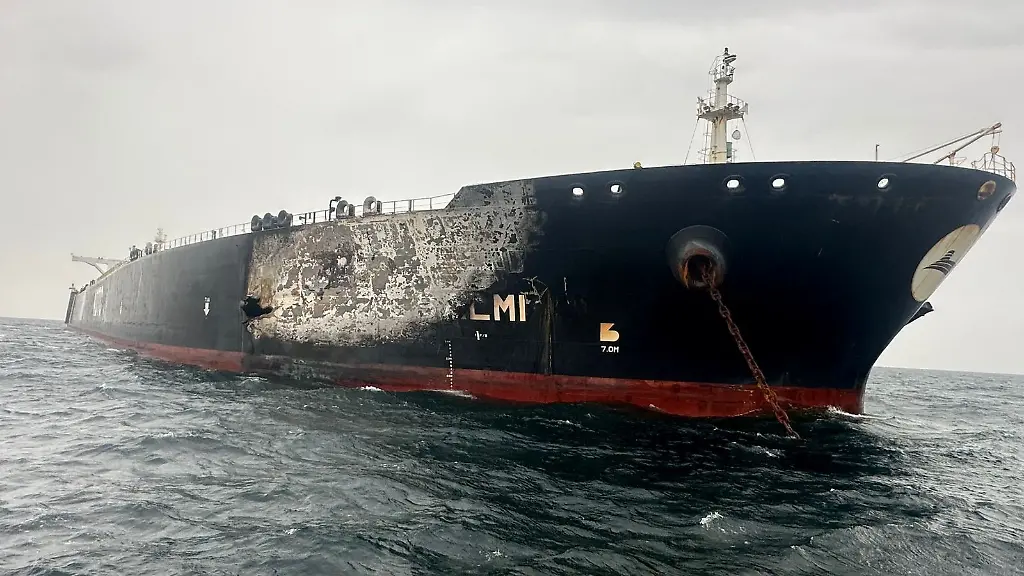 Damage-to-the-Kuwait-flagged-Al-Salmi-crude-oil-tanker-following-a-reported-strike-amid-the-U-S-Israeli-conflict-with-Iran-March-31-2026-Kuwait-Petroleum-Corporation-Handout-via-REUTERS-THIS-IMAGE-HAS-BEEN-SUPPLIED-BY-A-THIRD-PARTY-MANDATORY-CREDIT-VERIFICATION-Identity-of-the-vessel-confirmed-as-Al-Salmi-by-deck-shape-paint-and-rigging-which-matched-file-imagery-Date-verified-by-statement-from-Kuwait-Petroleum-Corp-on-March-31-that-the-tanker-Al-Salmi-was-struck-by-an-alleged-Iranian-attack-at-a-Dubai-port-Authorities-in-Dubai-said-they-had-brought-the-fire-under-control-following-a-drone-attack-on-the-tanker-Ship-tracking-data-puts-the-vessel-off-the-coast-of-the-UAE-on-March-31-25-500306-54