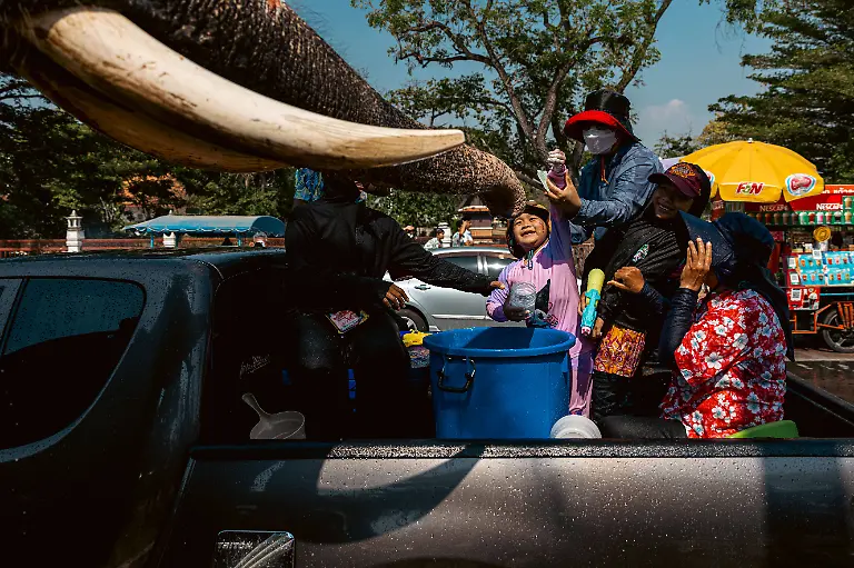 April-13-2026-Ayuthaya-Thailand-People-celebrate-Songkran-water-festival-with-elephants-in-Ayuthaya-Thailand-Monday-April-13-2026-Songkran-marks-the-official-start-of-rainy-season-though-the-first-rains-are-often-still-weeks-or-months-away