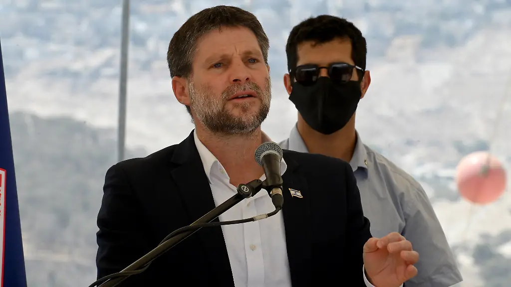 Israeli-far-right-Finance-Minister-Bezalel-Smotrich-speaks-at-a-press-conference-near-Ma-ale-Adumim-settlement-announcing-his-plan-to-approve-more-than-3-000-Jewish-housing-units-schools-health-facilities-and-a-country-club-in-the-controversarial-E1-settlement-project-in-the-West-Bank-on-Thursday-August-14-2025