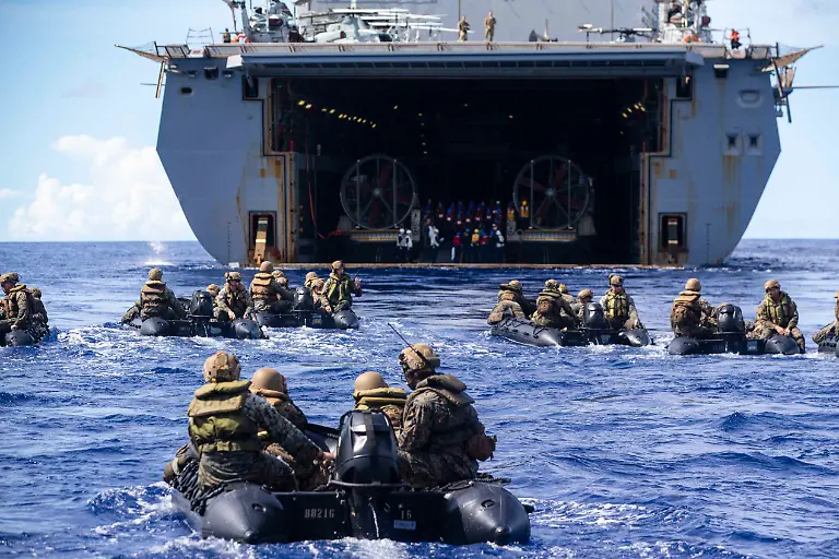 August-6-2022-Philippine-Sea-U-S-Marines-with-Battalion-Landing-Team-2-5-31st-Marine-Expeditionary-Unit-sit-in-formation-in-combat-rubber-raiding-crafts-during-a-launch-and-recovery-exercise-in-the-Philippine-Sea-August-6-2022-The-Marines-conducted-this-exercise-to-refine-launching-and-recovering-from-USS-New-Orleans-LPD-18-with-help-from-the-Sailors-assigned-to-LPD-18-The-31st-MEU-is-operating-aboard-the-ships-of-the-Tripoli-Amphibious-Ready-Group-in-the-7th-fleet-area-of-operations-to-enhance-interoperability-with-allies-and-partners-and-serve-as-a-ready-response-force-to-defend-peace-and-stability-in-the-Indo-Pacific-Region-Credit-Image-U-S-Marines-ZUMA-Press-Wire-Service-ZUMAPRESS