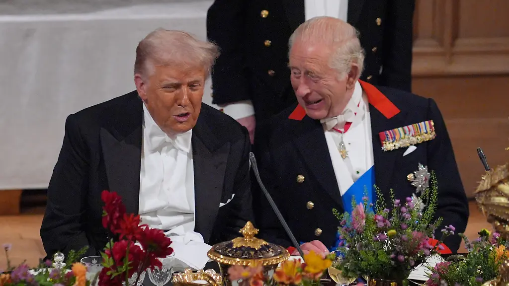 King-Charles-III-state-visit-to-US-File-photo-dated-17-09-25-of-US-President-Donald-Trump-and-King-Charles-III-at-the-state-banquet-for-the-US-President-and-First-Lady-Melania-Trump-at-Windsor-Castle-Berkshire-on-day-one-of-their-second-state-visit-to-the-UK-Donald-Trump-has-declared-the-King-s-state-visit-to-the-US-is-going-ahead-saying-the-monarch-is-coming-to-see-him-very-shortly-The-American-president-said-he-was-looking-forward-to-meeting-Charles-despite-calls-for-the-historic-royal-trip-to-be-postponed-because-of-the-ongoing-conflict-in-the-Middle-East-Issue-date-Tuesday-March-17-2026