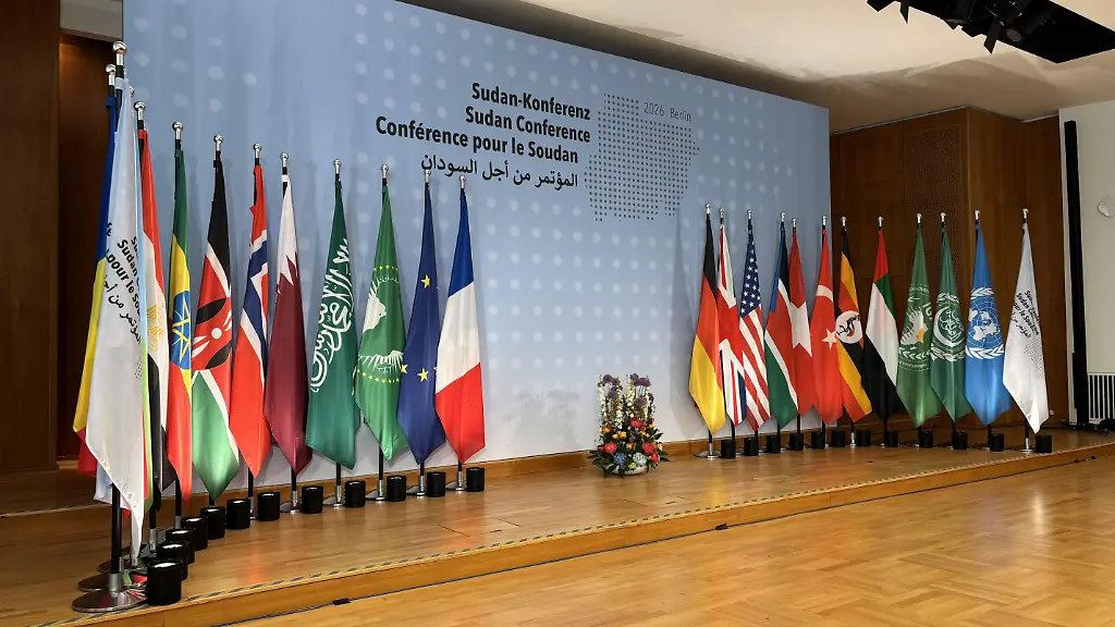 BERLIN-GERMANY-APRIL-15-The-German-government-hosts-an-international-conference-on-Sudan-together-with-the-European-Union-EU-and-the-African-Union-AU-in-Berlin-Germany-on-April-15-2026-The-conference-is-bringing-together-a-dozen-foreign-ministers-and-more-than-60-delegations-The-meeting-aims-to-mobilize-humanitarian-aid-for-the-country-and-strengthen-diplomatic-efforts-to-achieve-a-ceasefire-in-the-war-torn-nation