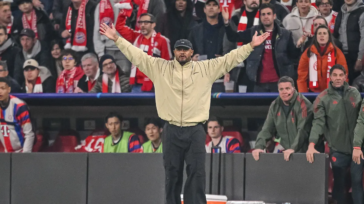 Trainer-Vincent-Kompany-FC-Bayern-Muenchen-gestures-during-the-UEFA-Champions-League-2025-26-Quarter-Final-Second-Leg-match-between-FC-Bayern-Muenchen-and-Real-Madrid-CF-at-Football-Arena-Munich-on-April-15-2026-in-Munich-Germany