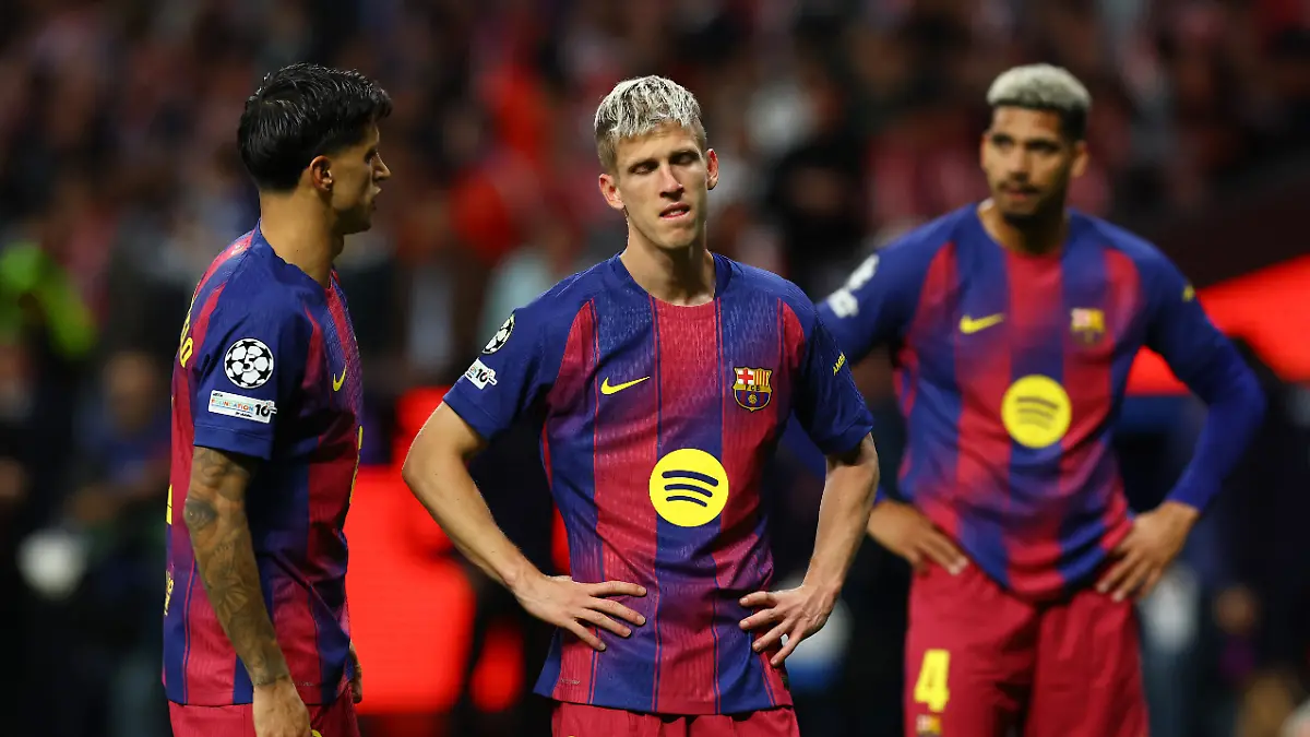 Soccer-Football-UEFA-Champions-League-Quarter-Final-Second-Leg-Atletico-Madrid-v-FC-Barcelona-Riyadh-Air-Metropolitano-Madrid-Spain-April-14-2026-FC-Barcelona-s-Joao-Cancelo-and-Dani-Olmo-look-dejected-after-the-match-REUTERS-Albert-Gea