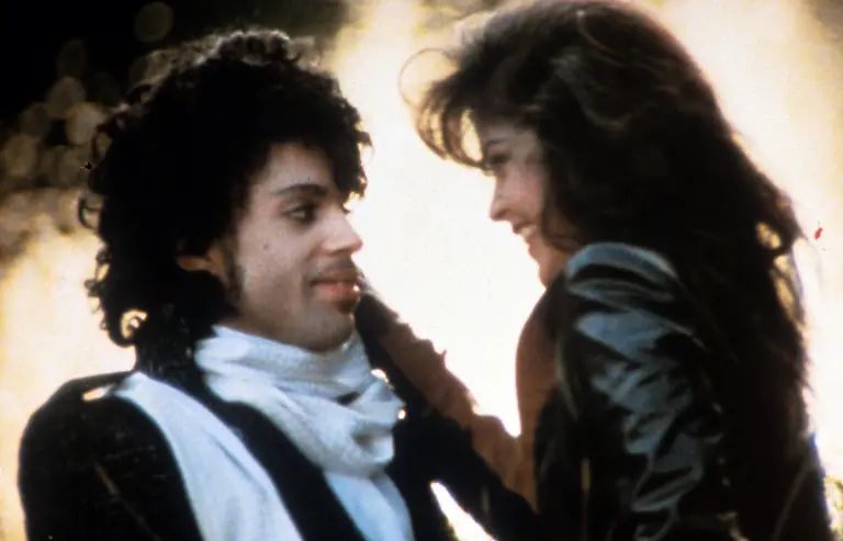 Prince-embraces-Apollonia-Kotero-in-a-scene-from-the-film-Purple-Rain-1984
