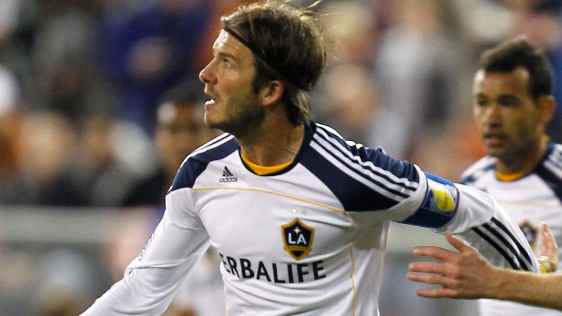 Na, den kennt man doch: David beckham im Trikot der Los Angeles Galaxy.