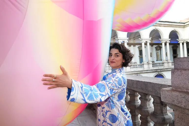 Milan-Installation-of-Serotonin-The-chemistry-of-happiness-Serotonin-the-chemistry-of-happiness-by-Sara-Ricciardi-for-American-Express-for-Milan-Design-Week-2026-Fuorisalone-Salone-del-Mobile-in-the-Loggiato-of-the-Pinacoteca-di-Brera-in-the-photo-Sara-Ricciardi-PUBLICATIONxNOTxINxITA-Copyright-xDuilioxPiaggesix-xipa-agency