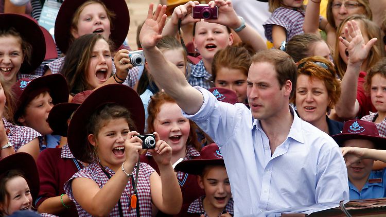 Volksnah wie seine Mutter: Prinz William (beim Besuch in Australien).