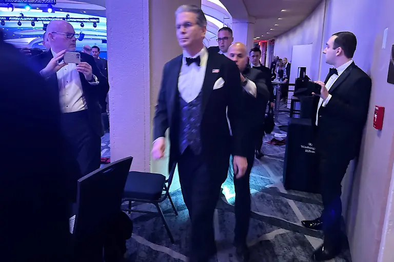 Treasury-Secretary-Scott-Bessent-evacuates-from-the-White-House-Correspondents-Dinner-Saturday-April-25-2026-in-Washington