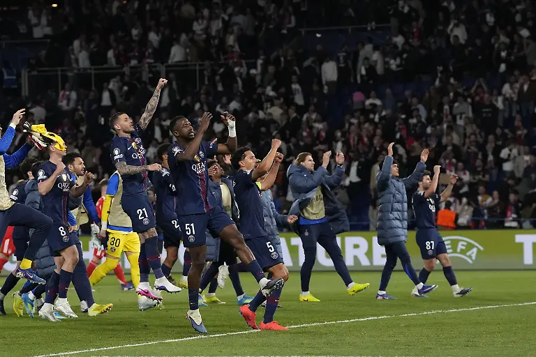 PSG-s-celebrate-after-the-Champions-League-semifinal-first-leg-soccer-match-between-Paris-Saint-Germain-and-Bayern-Munich-in-Paris-Tuesday-April-28-2026